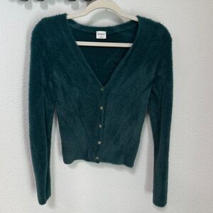 Abercrombie & Fitch Teal Eyelash Cardigan